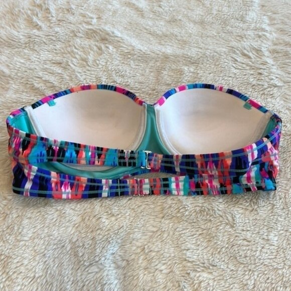 Xhiliration Yellow Strapless Style Swim Top Medium - Picture 6 of 8